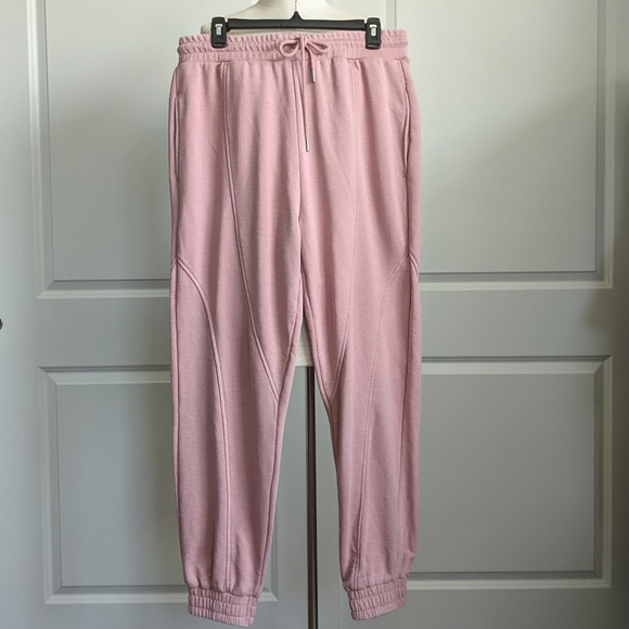 7FAM Jogger Lounge High-Rise Drawstring Pockets Elastic Cuffs Dusty Pink M NWT - Picture 3 of 14